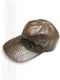 Implora Dark Brown Cobra Snakeskin Baseball Cap Hat