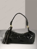 Implora Black Cobra Skin Braided Tassel Bag