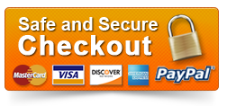 We accept major credit cards and Paypal Safe and Secure Checkout